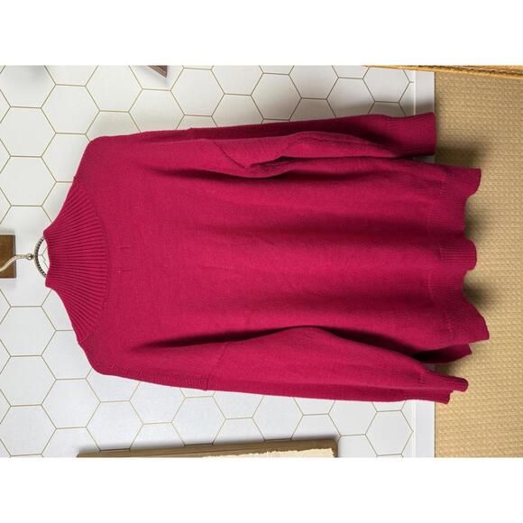 Maeve by Anthropologie Bright Red/Pink Crystal Tunic Sweater - Size - Small - Picture 3 of 7